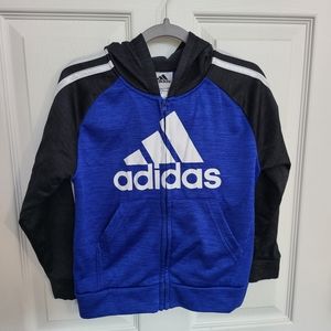 Adidas Boy's Blue & Black Zip-up Hoodie Size 5